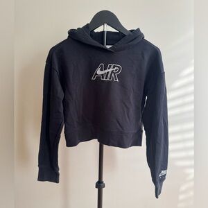 Nike Black Cropped Hoodie with Air Logo Big Kids Size Large